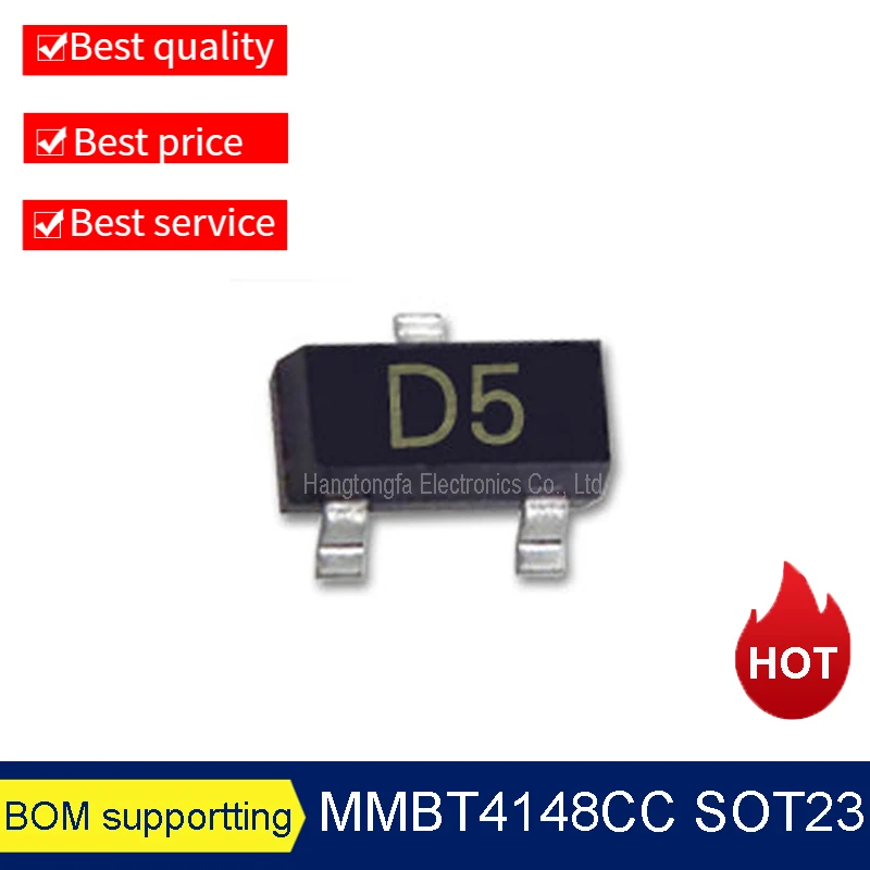 MMBD4148 MMBD4148CA MMBD4148CC MMBD4148ES SOT23 Marking A6 5H D5 D4  SMD  0.2A 100V  Transistor New