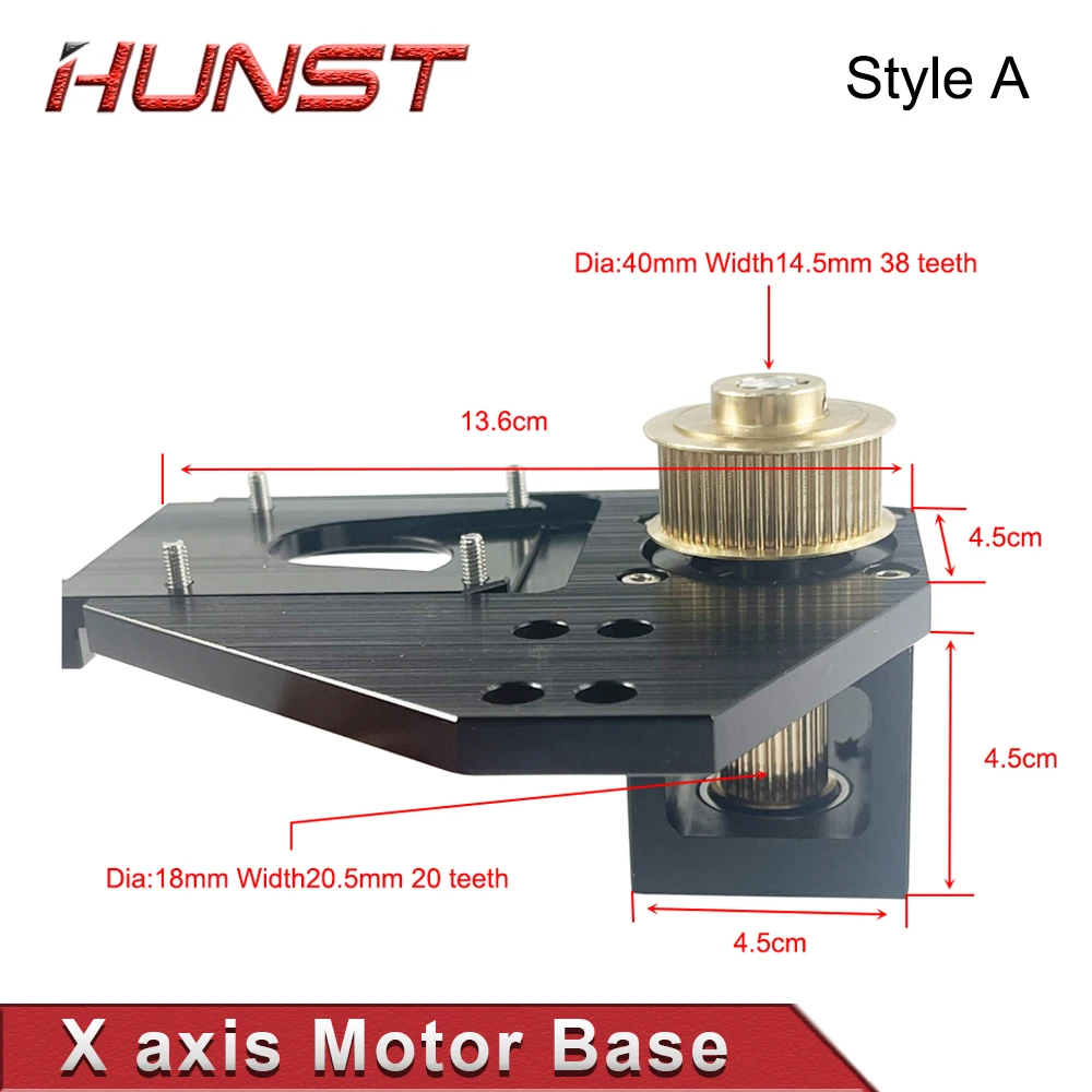 Sede motore Hunst X-axis, riduttore motore passo-passo Nema20 38 denti per macchina per taglio e incisione Laser CO2