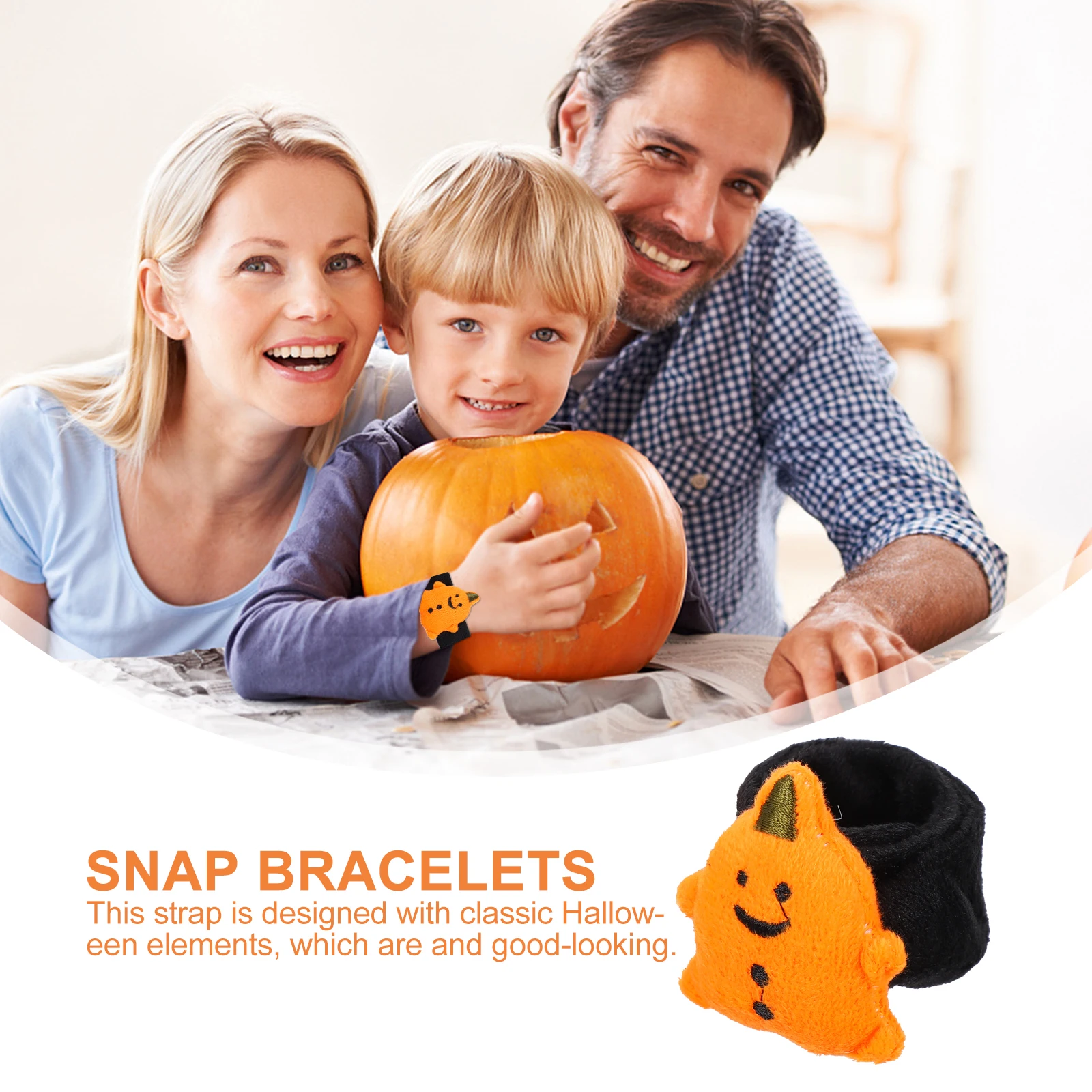 

2 Pcs Slap Bracelets Halloween Party Supplies Fabric Spider Decor Easy Open Close Fun Gifts Role Play Props