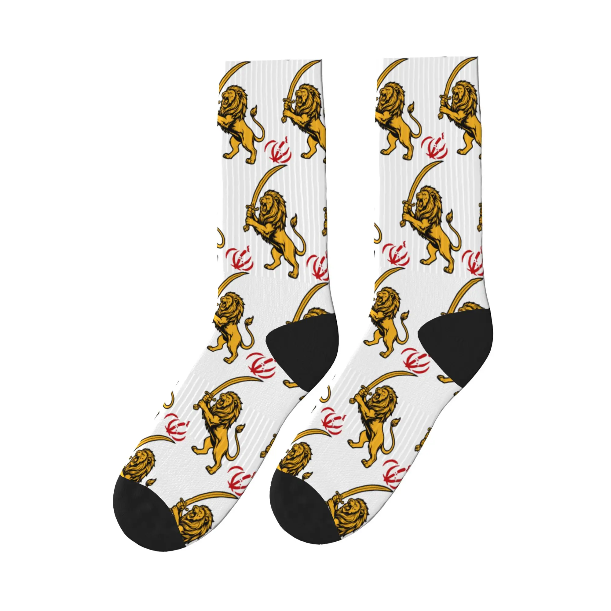 

The Lion Iran Uprising Socks Modern Stockings Winter Non-Slip Unisex Men Socks Warm Soft Design Running Sports Socks