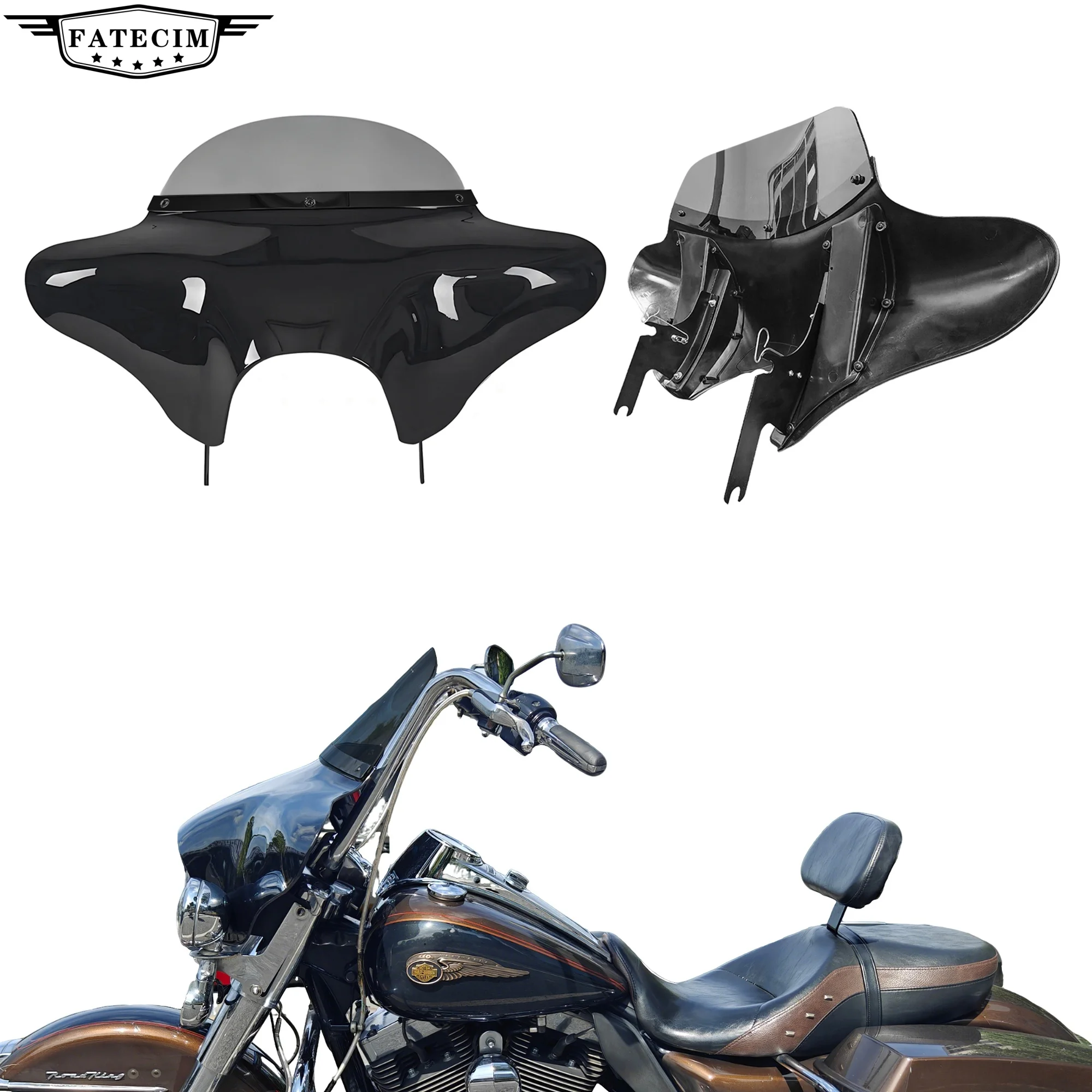 Image of Batwing Verkleidung Road King Schwarze Windschutzscheibenverkleidung für Harley Touring Road King FLHR 1994–2023, Road King Special FLHRXS 2017–2025