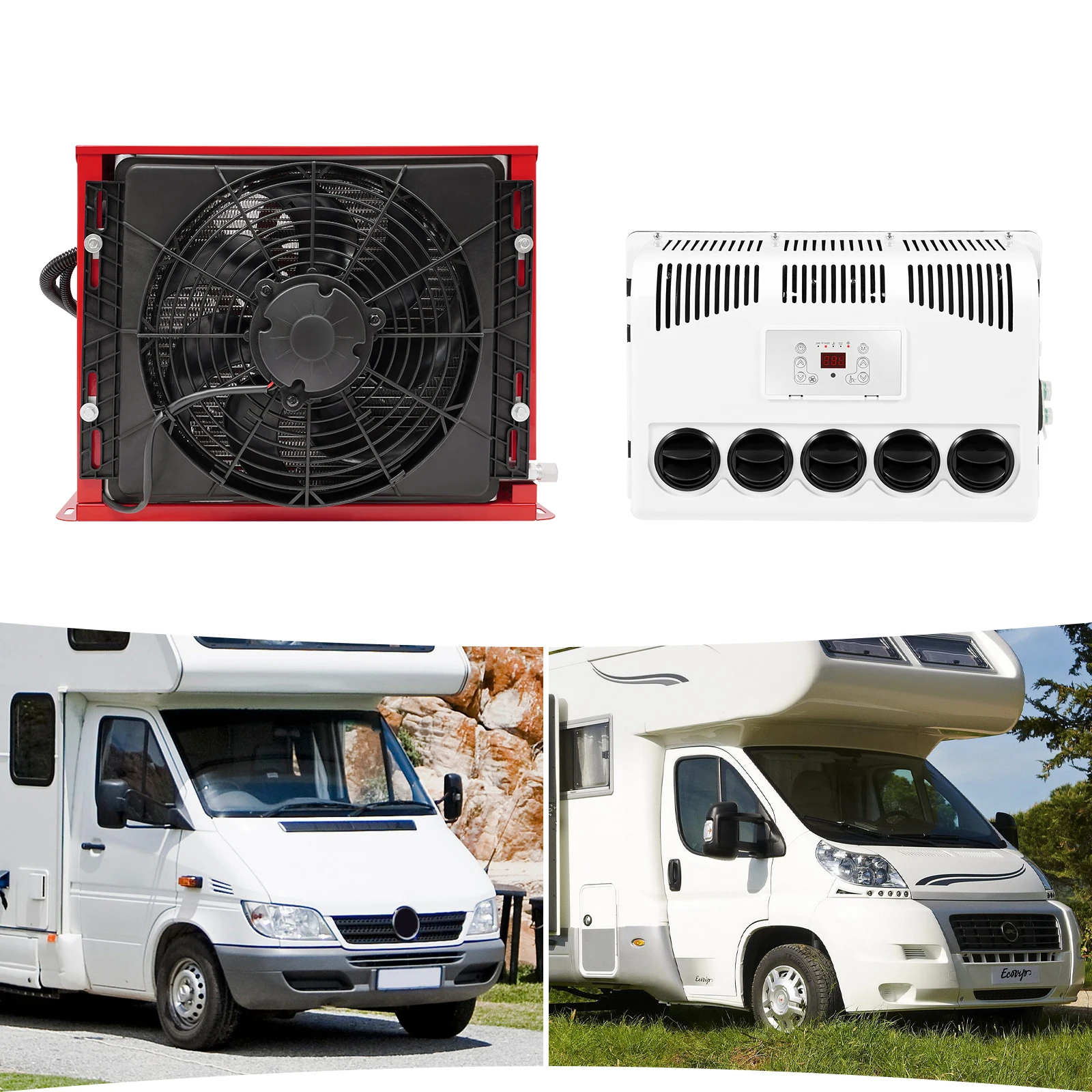 12V 11000 BTU トラックキャブエアコン スプリットエアコン リモコン付き セミトラック、バス、RV、キャラバン用