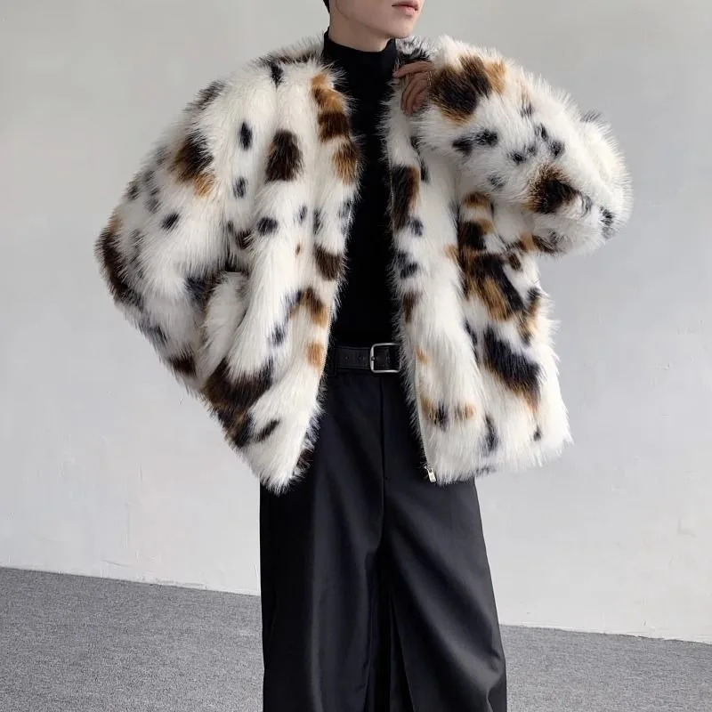 

Имитация норкового меха с узором горного кота, дружелюбное меховое пальто, мужская и женская зимняя легкая роскошная высококачественная хлопковая одежда, тренд