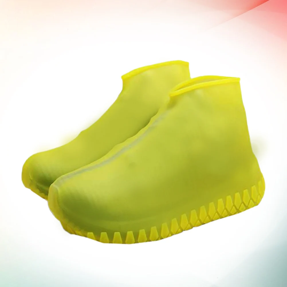 

Waterproof Shoe Cover Thickened Yellow Slip Rain Boot Covers Clear Shoes Non Protector Portable