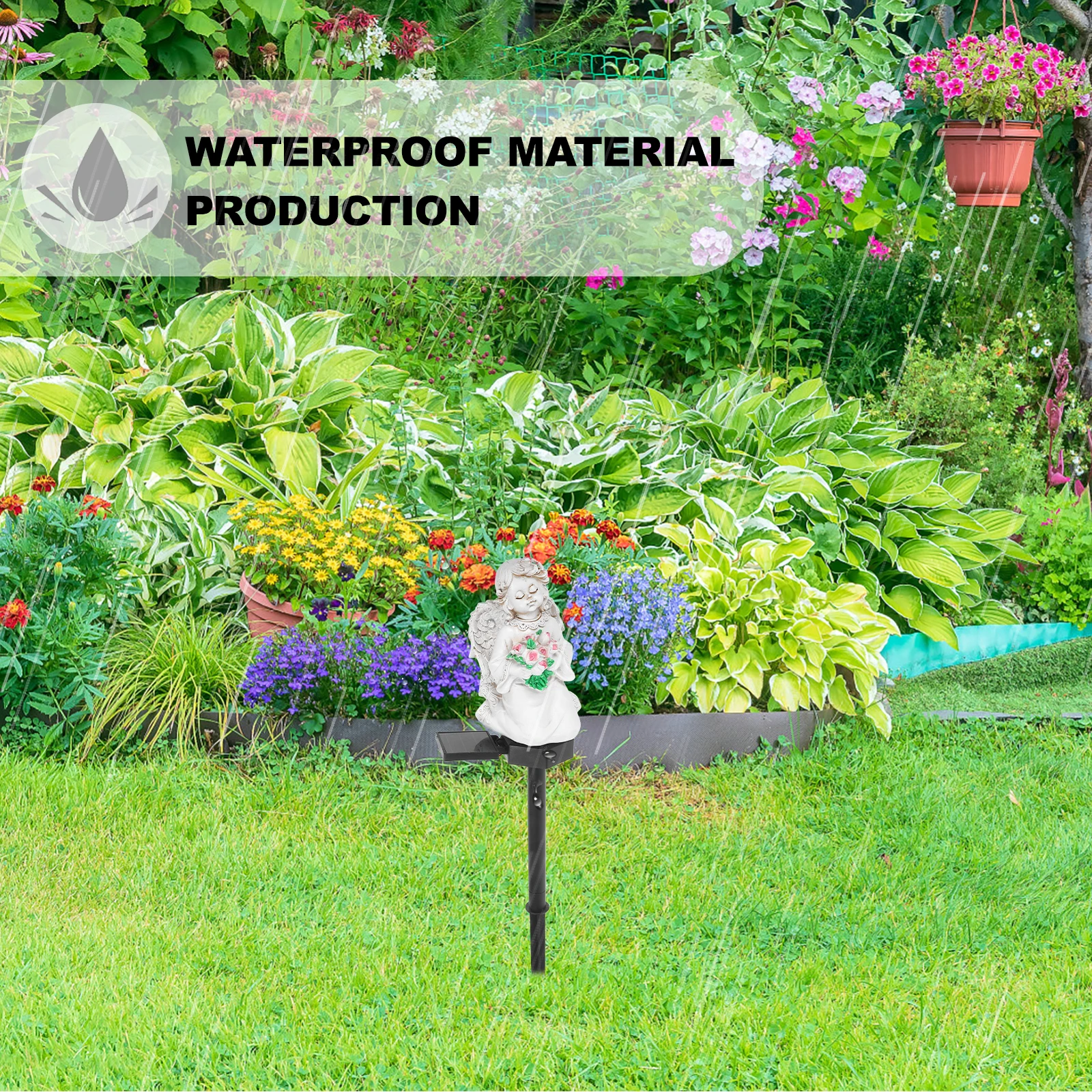 

Solar Decorative Lights Garden Resin Lamp Cemetery Angel Stake Courtyard Figurines Fairy Lantern Statue Outdoor