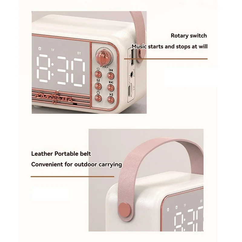 -A14E ريترو سمّاعات بلوتوث المتكلم دعم TF بطاقة U القرص AUX ثلاثية الأبعاد توازن الصوت نشر نوع ساعة تنبيه المتكلم B