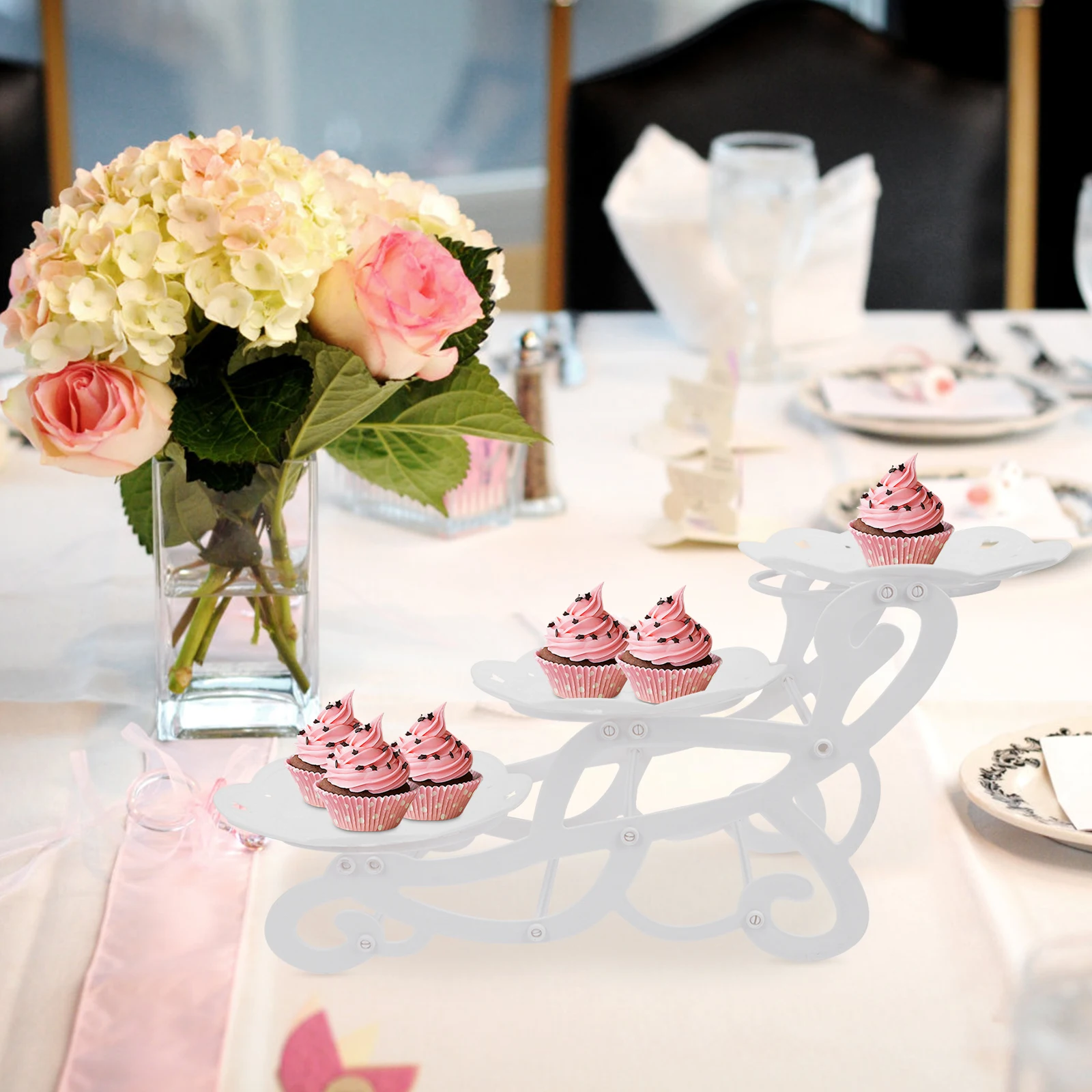 

3-Tier Bicycle Cake Stand Fruit Display Holder Multi-Function Dessert Storage Rack Home Decorative Snack Holder for Cupcakes