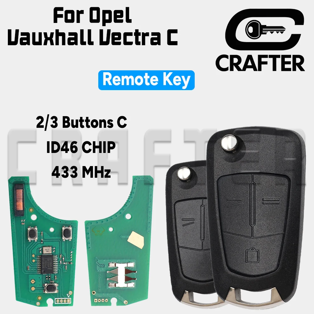

Ключ Crafters Opel 433 МГц ID46 7941 CHIP флип дистанционный ключ от автомобиля для Opel Vauxhall Vectra C 2006-2008 Signum 2005-2007 2/3 кнопки