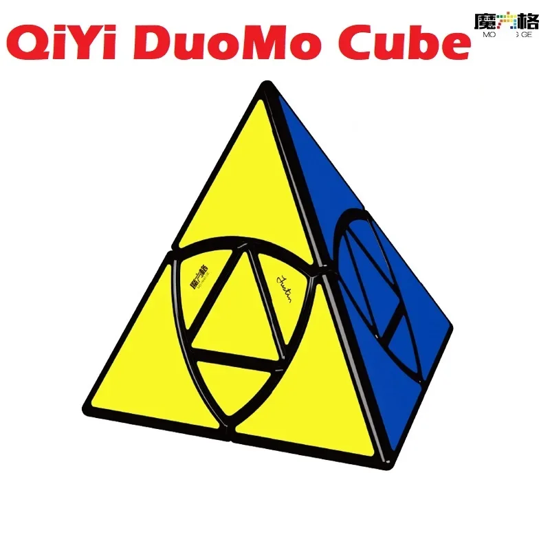 [Picube] QiYi Duomo Pyramind Magic Cube Stickerless Speed Cubo Toys for Beginner Training Educational Triangle Speed Cubo Magico