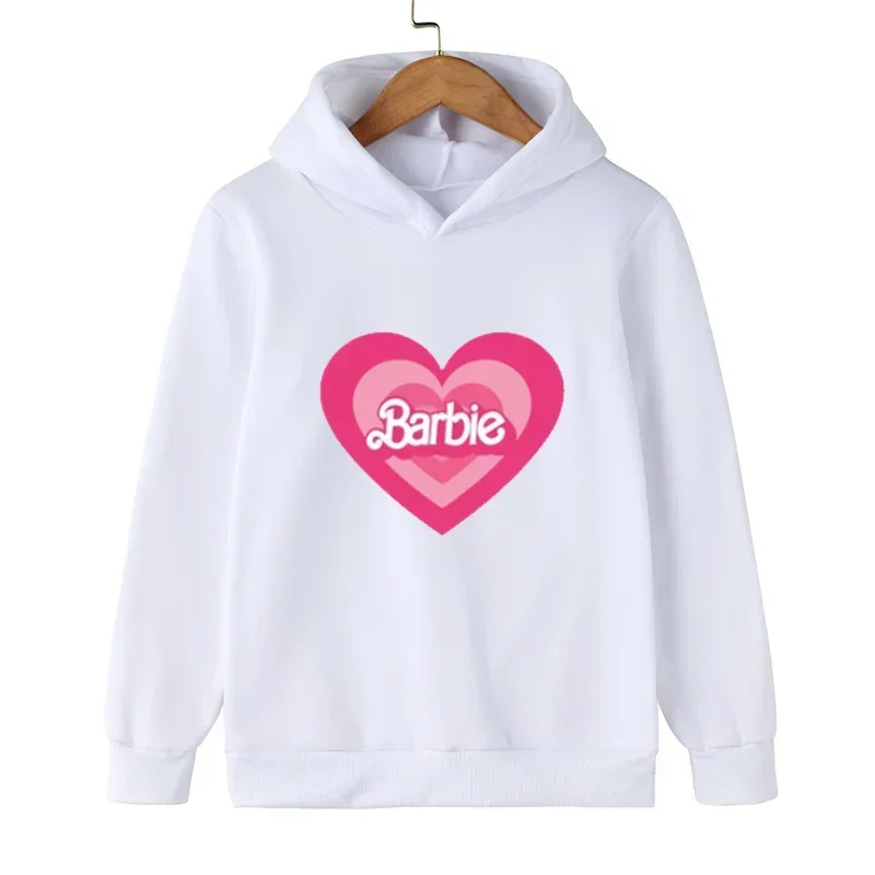 

Осенняя мода любовь кукла Барби с принтом детские толстовки с длинными рукавами Kawaii толстовки с капюшоном детские толстовки