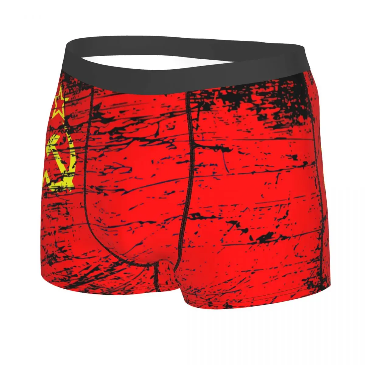 Custom Soviet Union USSR Russia Flag Underwear Men Stretch CCCP Boxer Briefs Shorts Panties Soft Underpants For Male