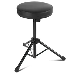 Drum Stool Drum Throne Adjustable Height Padded Drum Seat Folding Universal Drum Chair Drum Stool With Soft Leather Seat