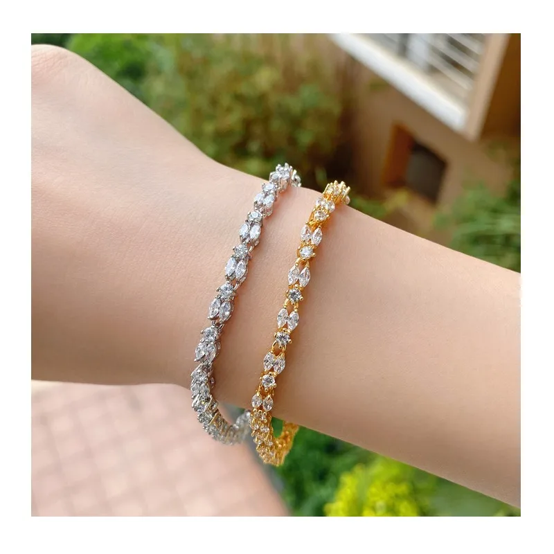 

New Fashion Hipster Accessories Women's Creative Bracelet Simple Copper Zircon French Bracelet