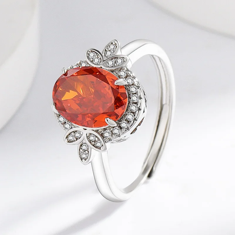 100% pure silver ice flower cut oversized pigeon egg ring - fashionable party, engagement and marriage jewelry for ladies