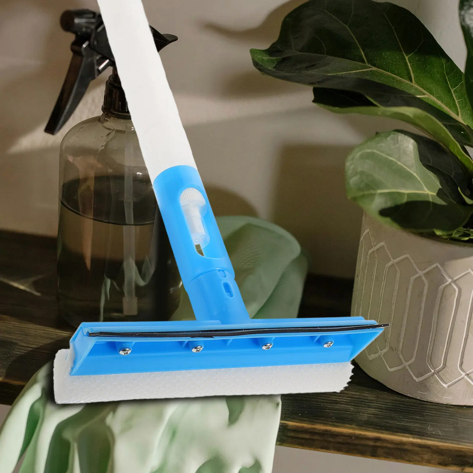 Professional Window Cleaner Tool with Squeegee for Glass, Bathroom, Shower, Car – Multi-Surface Cleaning Brush