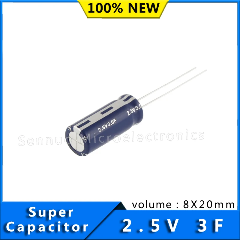 NEW 2.5V 3F HB supercapacitorsCylindrical cells HB0820-2R5305-R farah capacitance Low ESR high power density 2.5V 3F 8x20mm