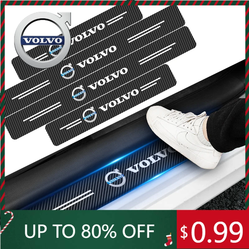 

Эмблемы, 4 шт., защитные наклейки на педаль порога автомобиля, устойчивые к царапинам, наклейки для Volvo XC60 V40 V50 XC90 S60 V90 V70 V70 V60 V60 V