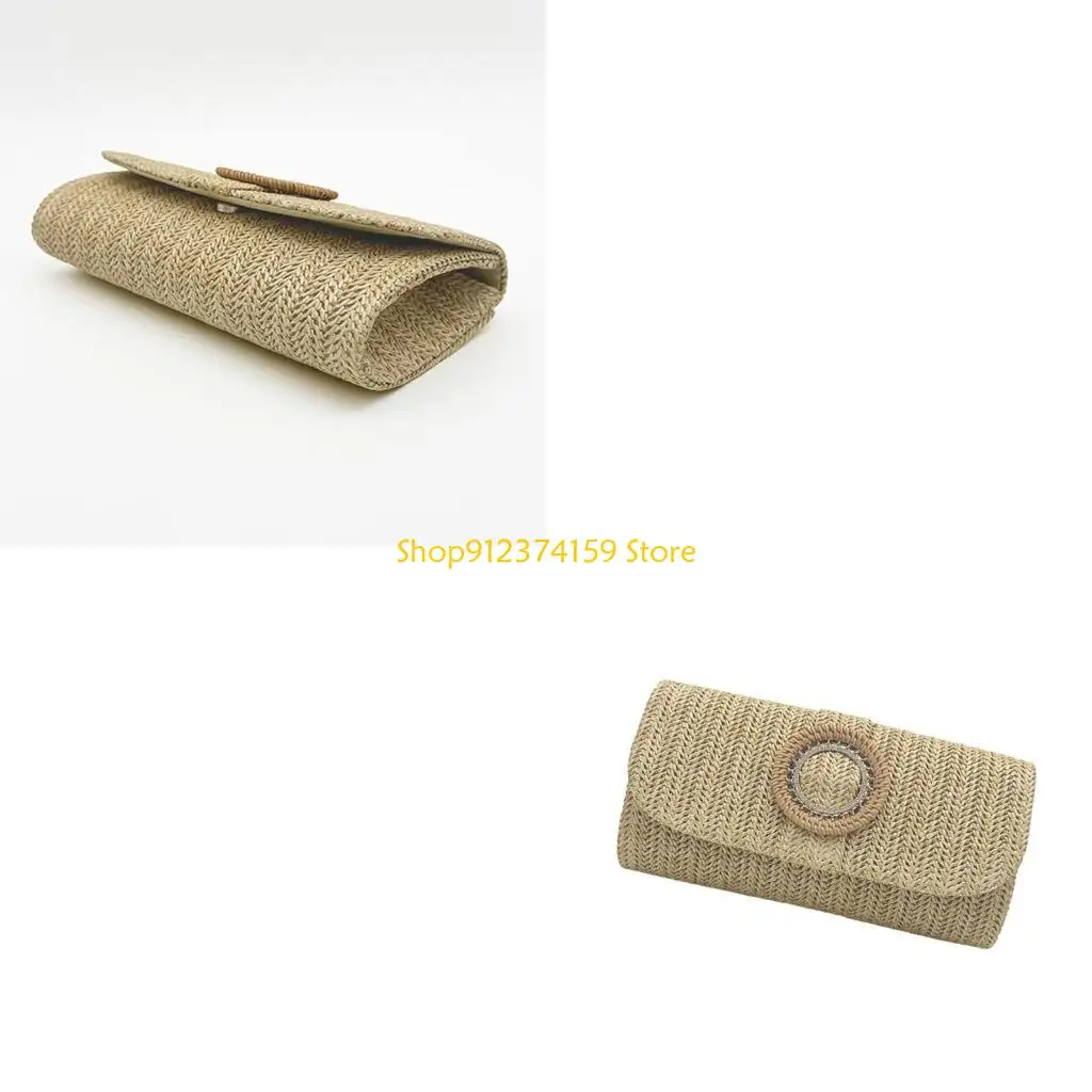 

G5AE Сумка через плечо Летняя пляжная сумка через плечо Соломенный клатч Кошелек тканая вечерняя сумочка