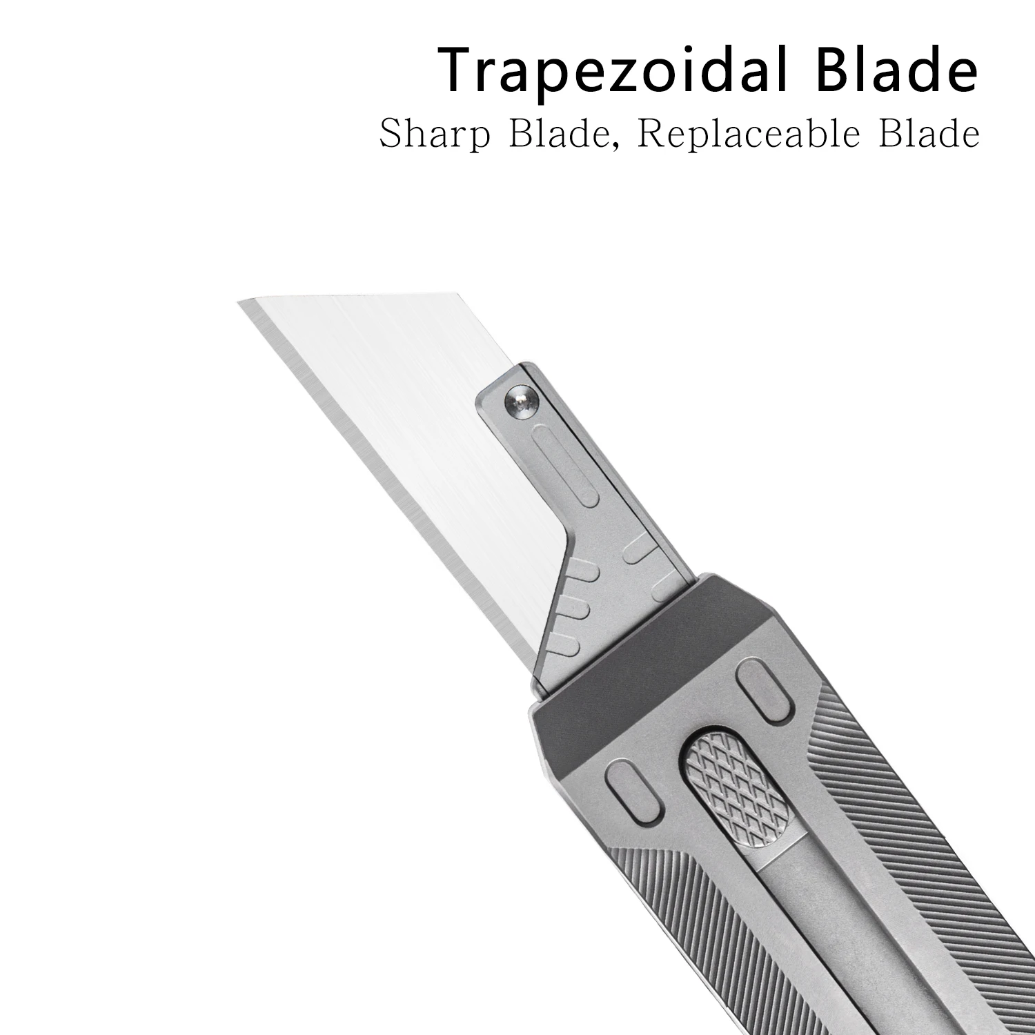 Imagem -03 - Titanium Alloy Push And Pull Art Knife Trapezoid Blade Substituição Edc Outdoor Survival Tool Cortador Portátil Auto-seguro