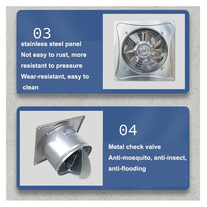12นิ้วสแตนเลสท่อท่อไอเสียพัดลม Booster 6 ''ห้องน้ำห้องครัวแขวนผนังหน้าต่างพัดลม Air Ventilator Extractor blower