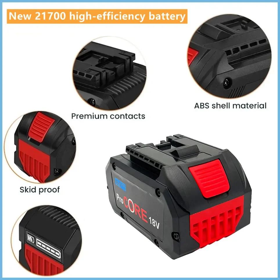 Bosch 18V 8000MAH Professional System Cordless Tool BAT609 BAT618 GBA18V8 21700 Battery 18V 8.0Ah ProCORE Replacement Battery