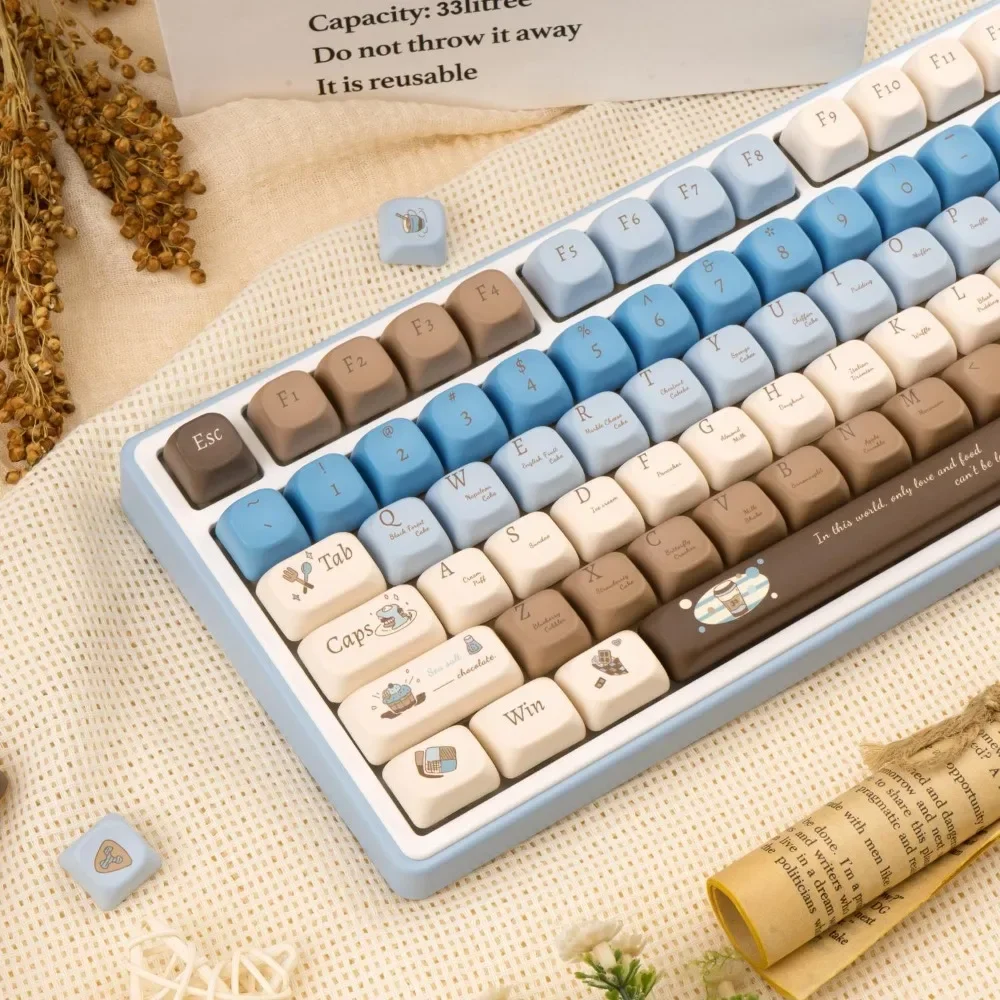 Zeezout Chocolate Style Keycap 145 toetsen PBT thermische sublimatie Cherry/FOA profiel aangepaste Keycap voor gaming mechanisch toetsenbord
