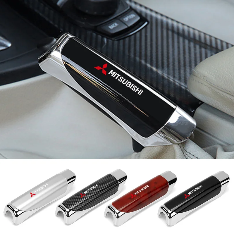Capa de proteção para freio de mão de carro, fibra de carbono, capa de proteção para mitsubishi asx lancer pajero outlander colt galant l200