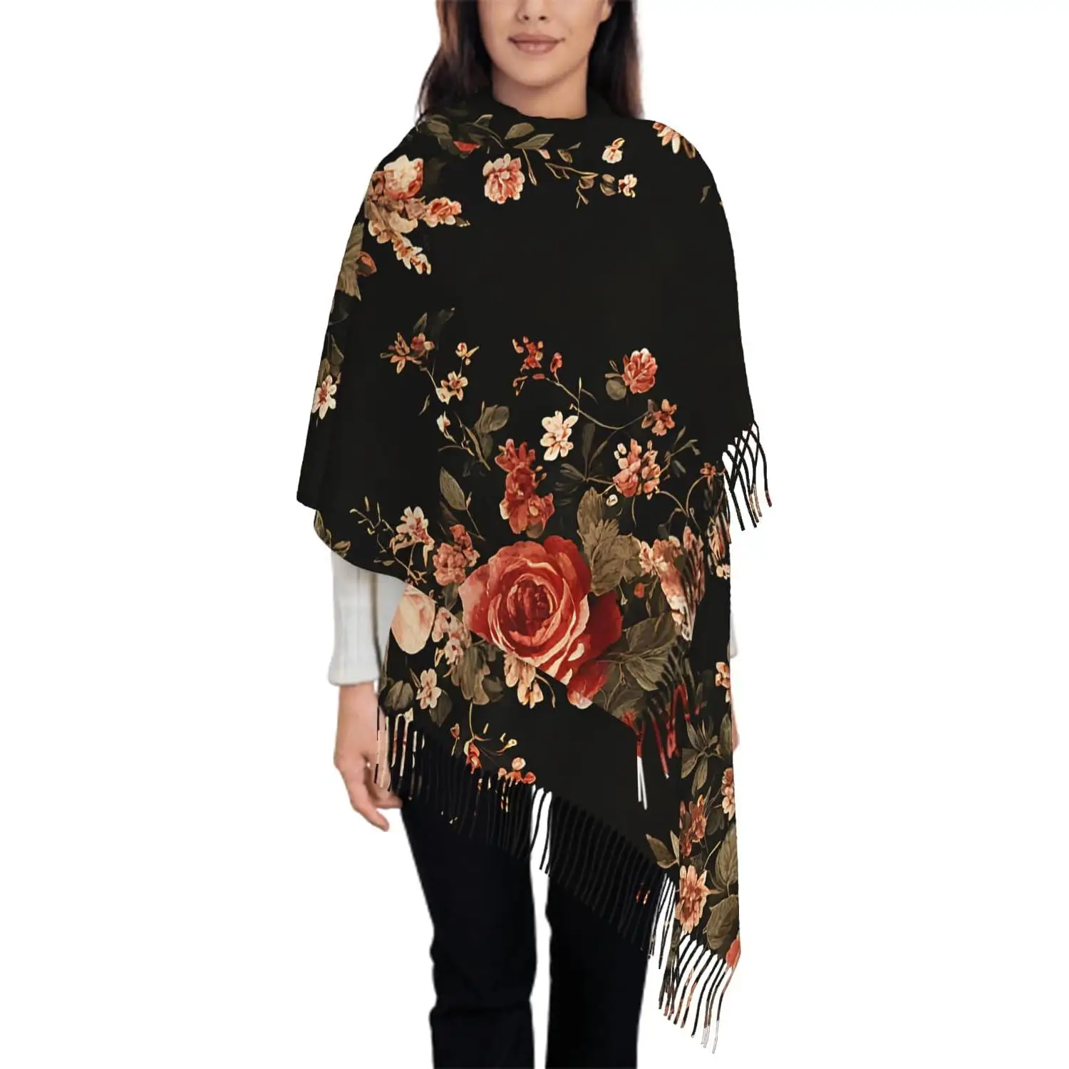 

Шарф большого размера для женщин, космическая галактика, звезды и туманности, шарф с кисточками, шаль, накидки 7,6 x 28,3 дюйма