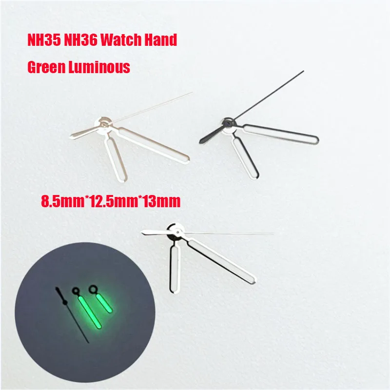 

Modified NH35 Pointer Silver Gold Green Luminous Watch Needle Hand Fit for Nautilus Watch NH35 NH36 Automatic Movement