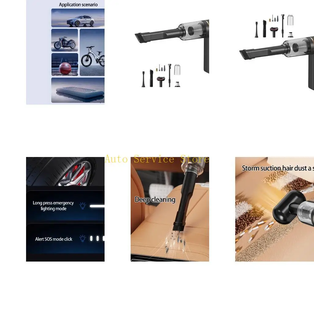 

462A Автомобильный вакуумный и шинный насос с сильным всасыванием, цифровой манометр, портативный аккумулятор со встроенным