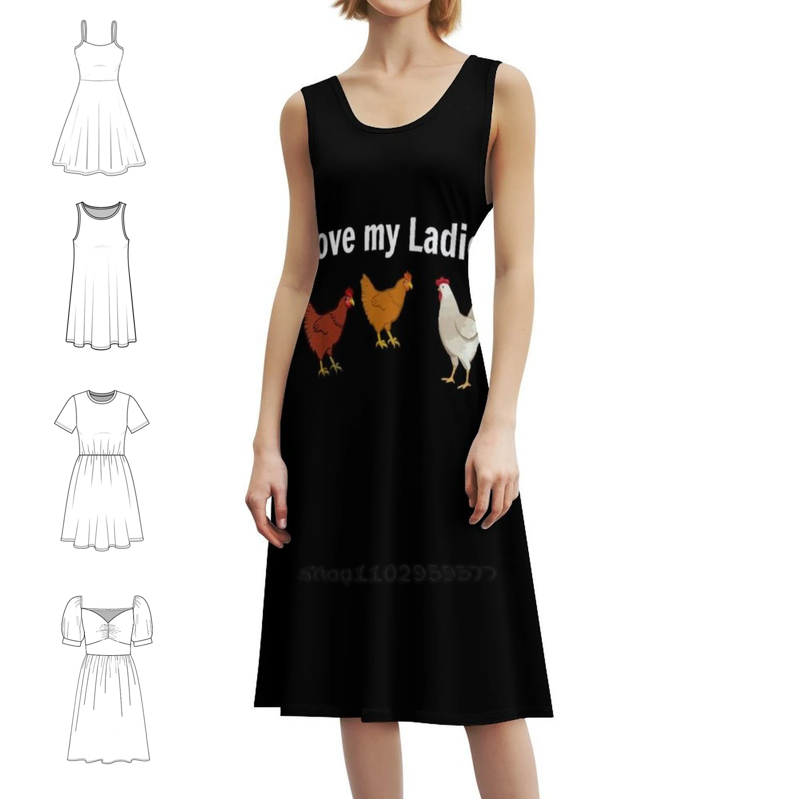 

Женское элегантное праздничное платье I Love My Ladies Funny Chicken Farmers, платье трапециевидной формы с короткими/длинными/без рукавов I Love My