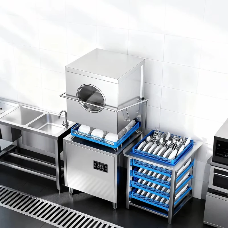 

Commercial Kitchen Dishwasher Double Pump Stainless Steel Automaton Independent Design Household Hotel Use 16 Sets