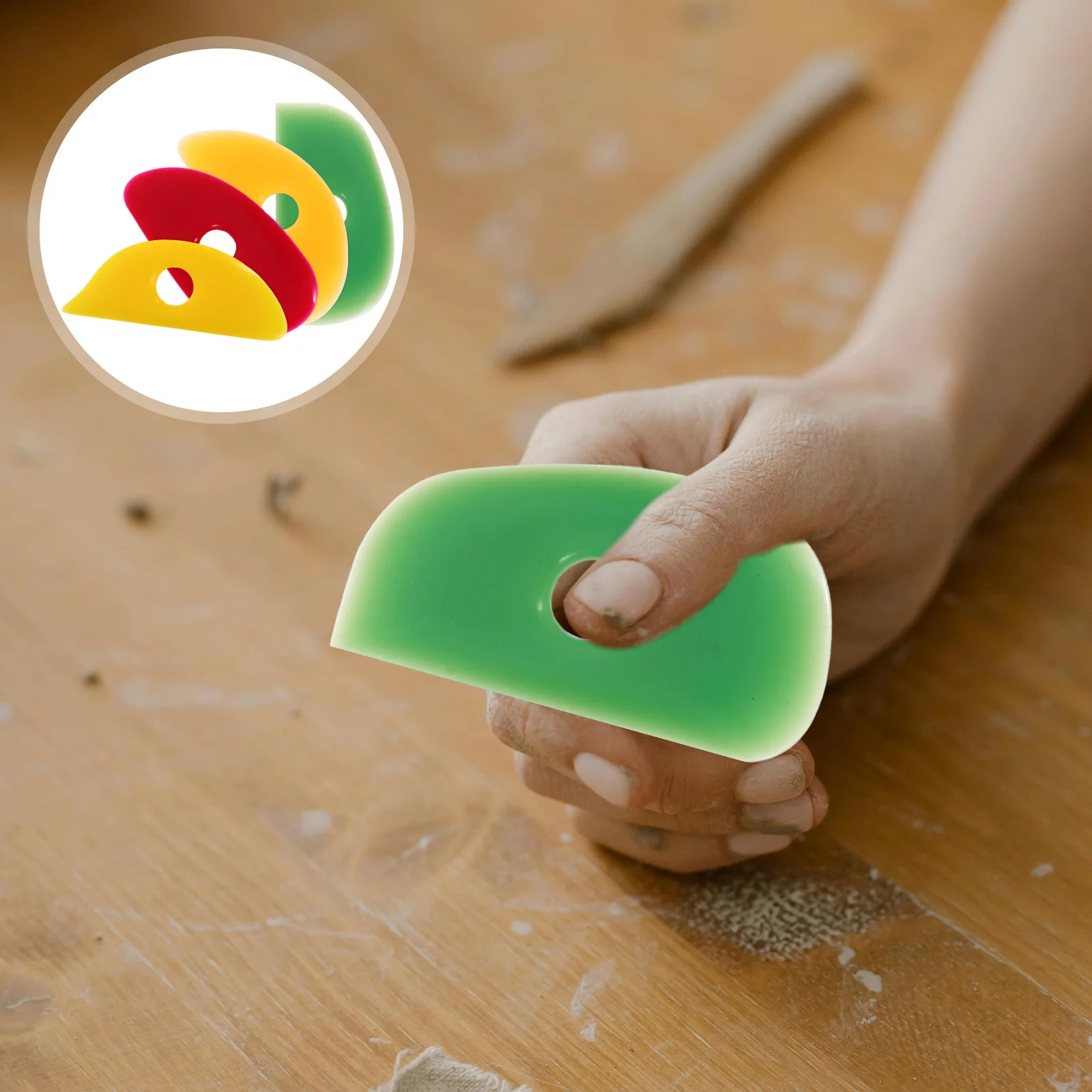 

4Pcs Silicone Clay Sculpting Tools Set Durable for Carving Shaping Scraping Smoothing Ceramic Pottery Craft Supplies