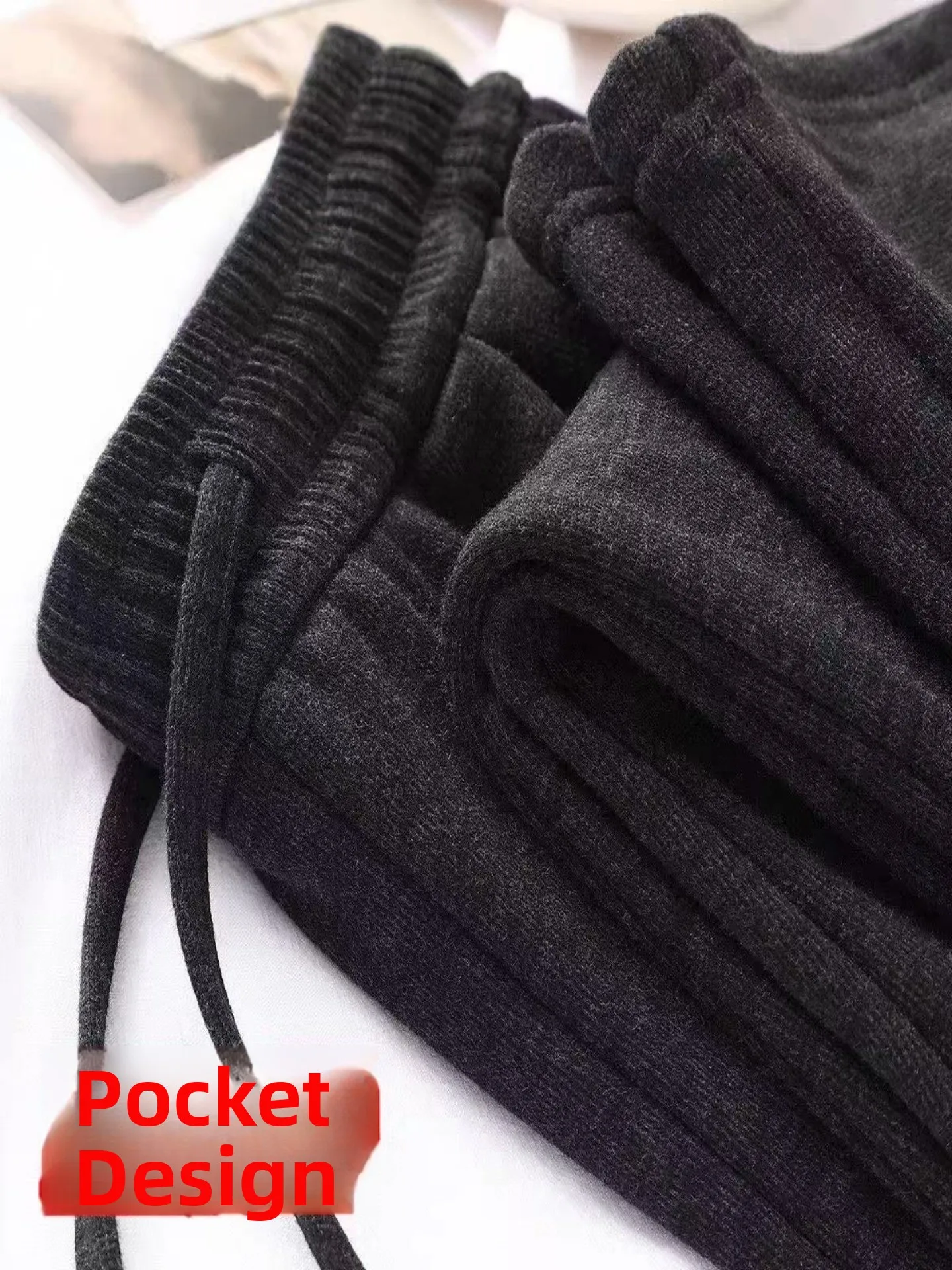 

High Waist Straight Leg Fleece Lined Casual Pants Women's Thickened Spring Autumn Winter Loose Comfortable Korean Style Trousers