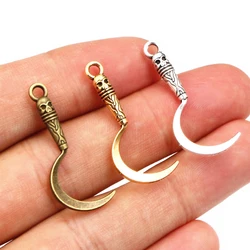 20pcs 30x11mm Death Sickle Charms Pendant Bronze Antique Gold Silver Color DIY Jewelry Accessories for Necklace Bracelet