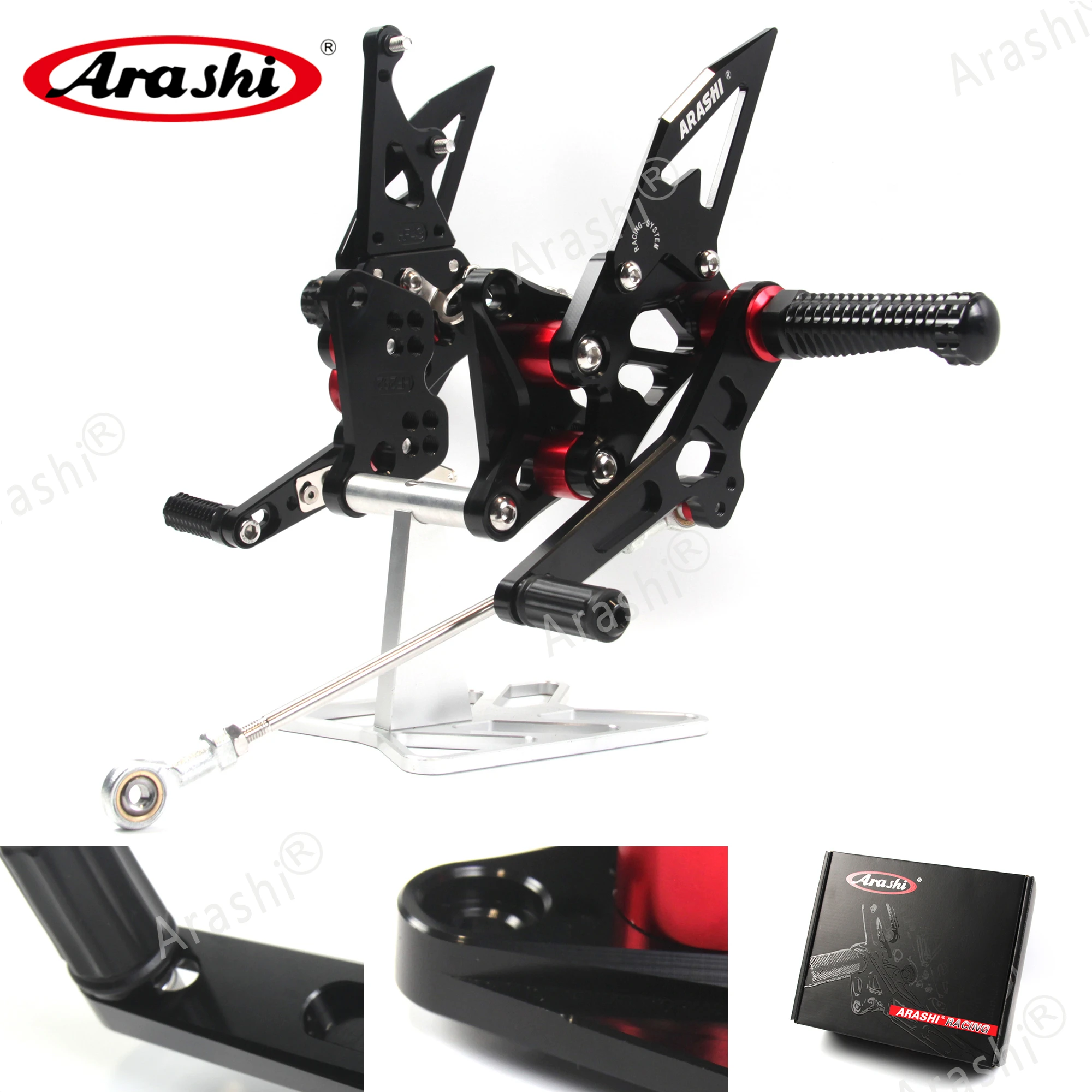 Arashi For SUZUKI GSXR1300 2008-2020 CNC Rider Rearset Adjustable Footrests GSXR 1300 HAYABUSA non-ABS 2018 2017 2016 2015 2014