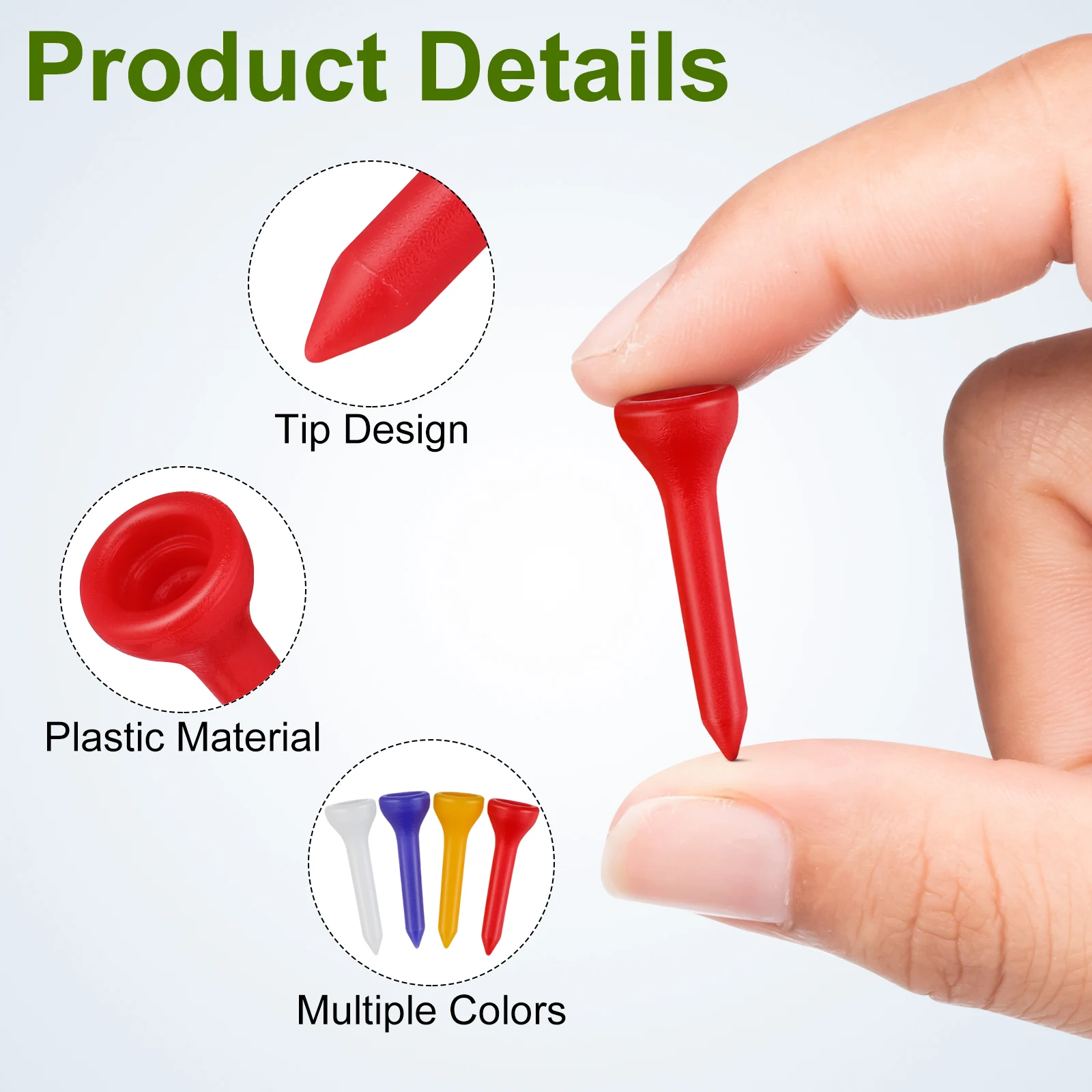 100 قطعة تي شيرتات الغولف البلاستيكية 3.5 مللي متر مختلط اللون دائم طويل الأمد خفيفة الوزن السائبة غير قابلة للكسر إكسسوارات الغولف تيز البلاستيك #3