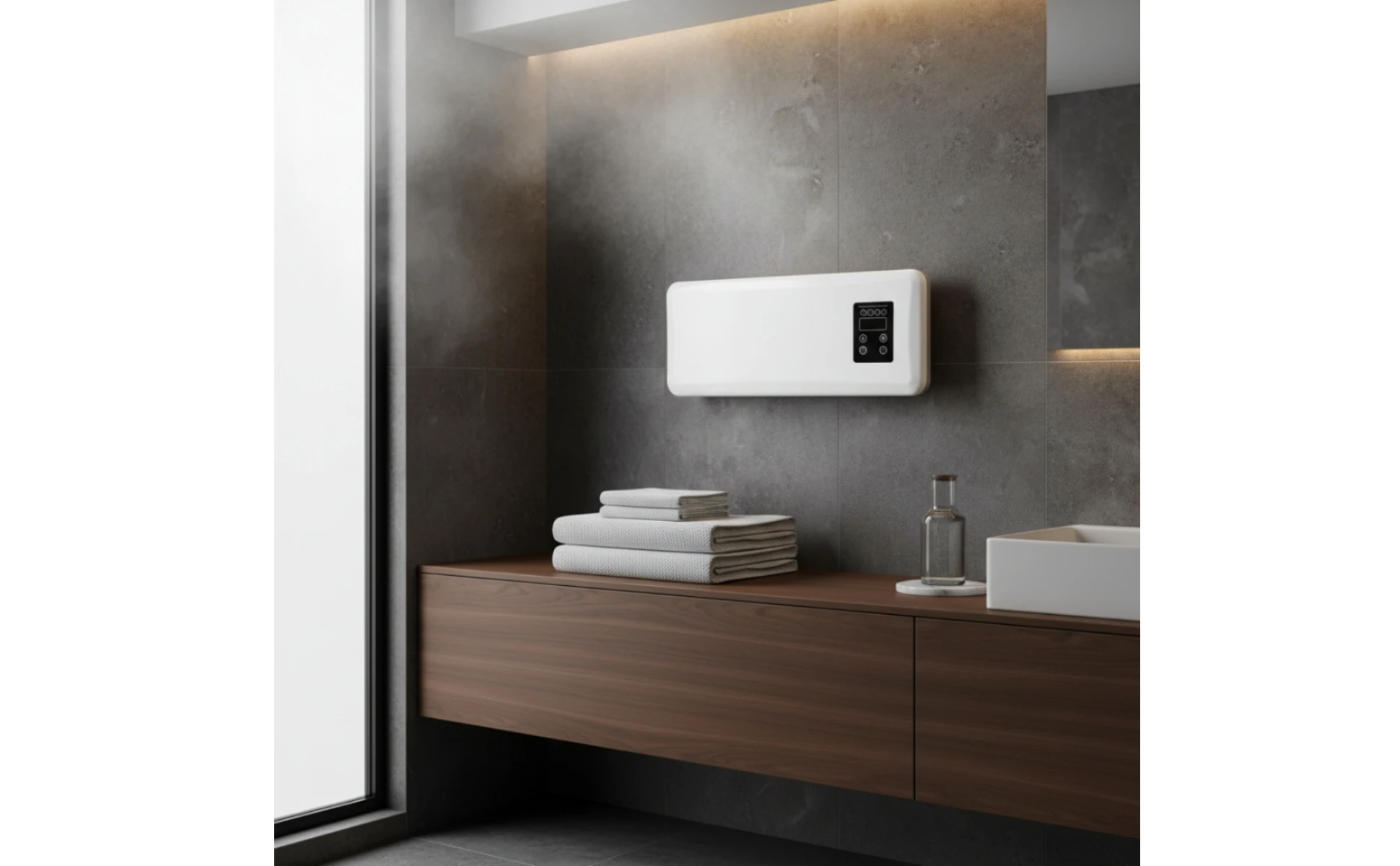 Electric Wall Heater Black Control Panel Wall-Mounted Heater Home Heating Slim Modern Electric Wall Heater Black Control Panel Wall-Mounted Heater Home Heating Slim Modern