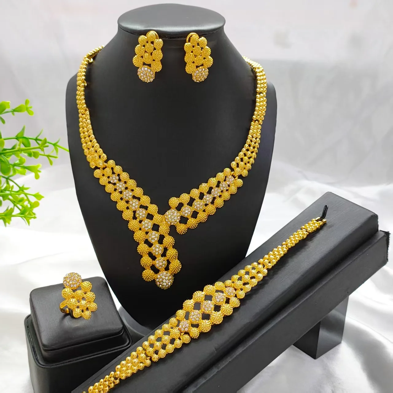 

New Arrival Wedding Ethiopian Jewelry Sets Necklaces Bracelet Earrings Rings Eritrean African Christmas Holiday Gift