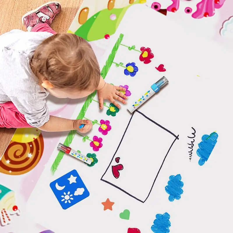 Doodle Mat Large Graffiti Doodle Water Canvas 100cm Reusable Mess Free Painting Coloring Mat For Painting Writing Water Drawing