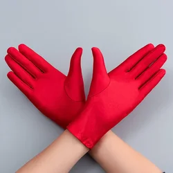 1 Pair Summer Thin Sunscreen Ice Silk Gloves Unisex Black White Stretch Drive Jewelry Ceremony Full Finger Short Gloves