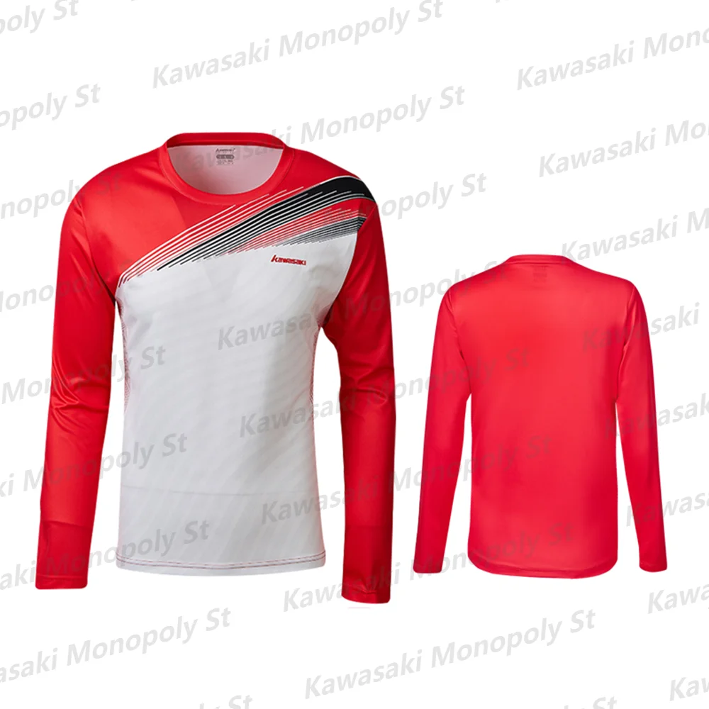 24 New Men&Women Kawasaki Badminton Long-Sleeved Sweater Fitness Quick-Drying Sports T-shirt KID/Adult Parent-Child Training Top