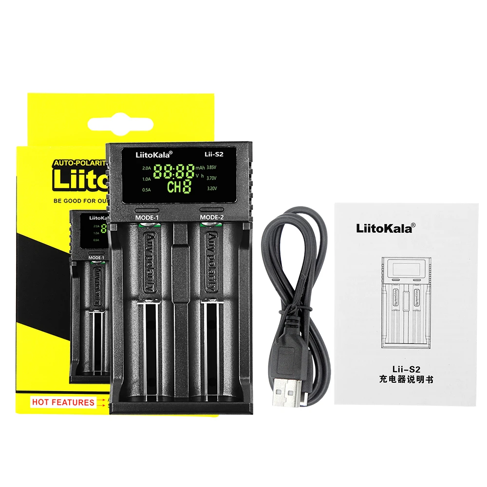 Liitokala Li-S8 Li-M4 Li-600 Li-C1 Li-S2 18650 Charger LCD Display Universal Smart Charger for 26650 18650 21700 18500 A AAA