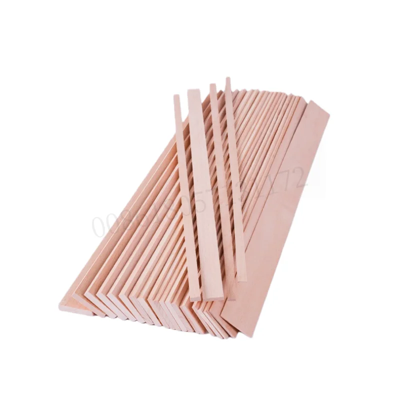 Custom Natural Beech Wood Strips Slats 40 Pieces, Thickness 0.6mm to 2mm, Widths 2mm to 7mm, for DIY Furniture Woodworking
