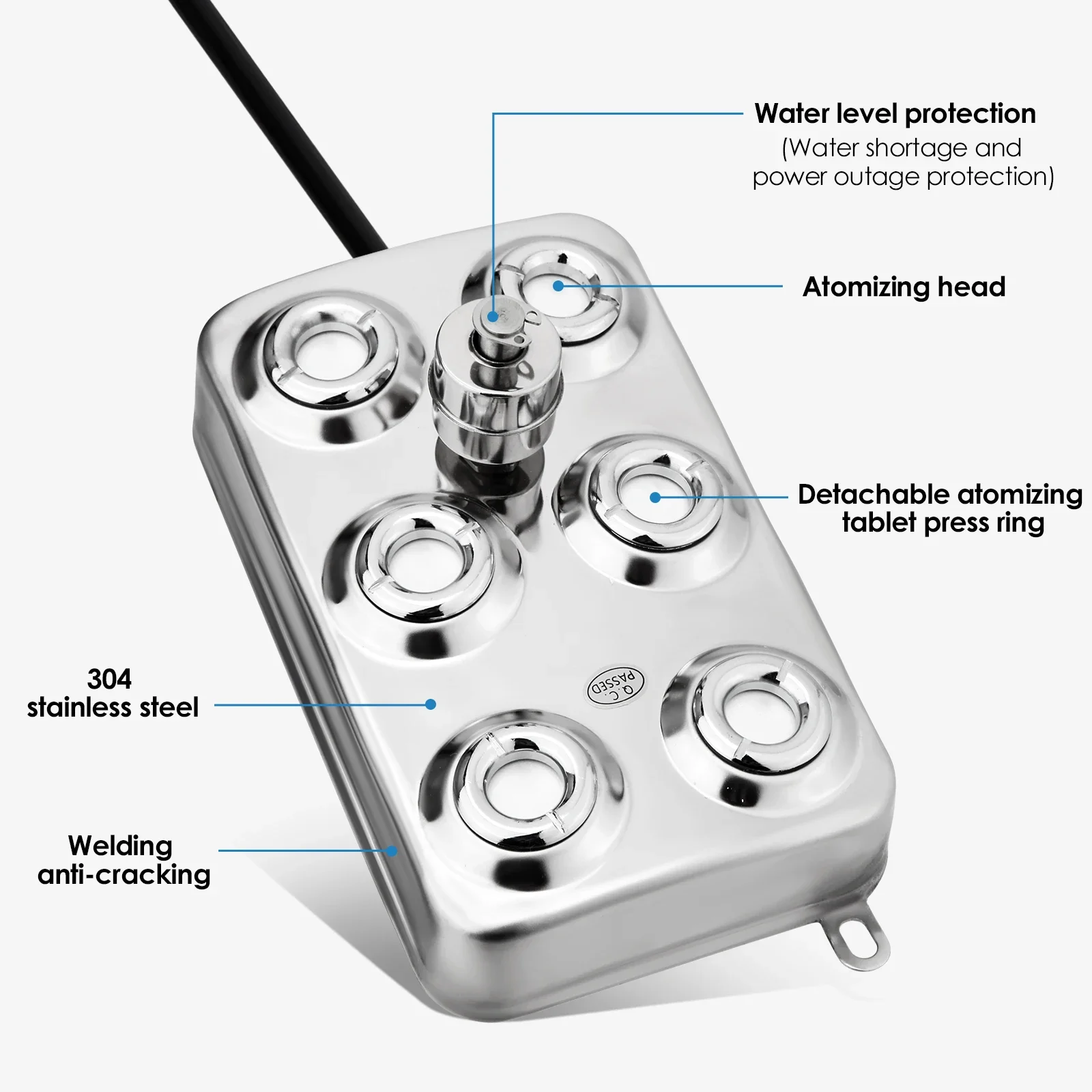 تيار مستمر 48 فولت جديد بالموجات فوق الصوتية البخاخة الصناعية 6 رئيس المرطب آلة الضباب 3 كجم/ساعة صانع ضباب بالموجات فوق الصوتية مبيد لحديقة بركة