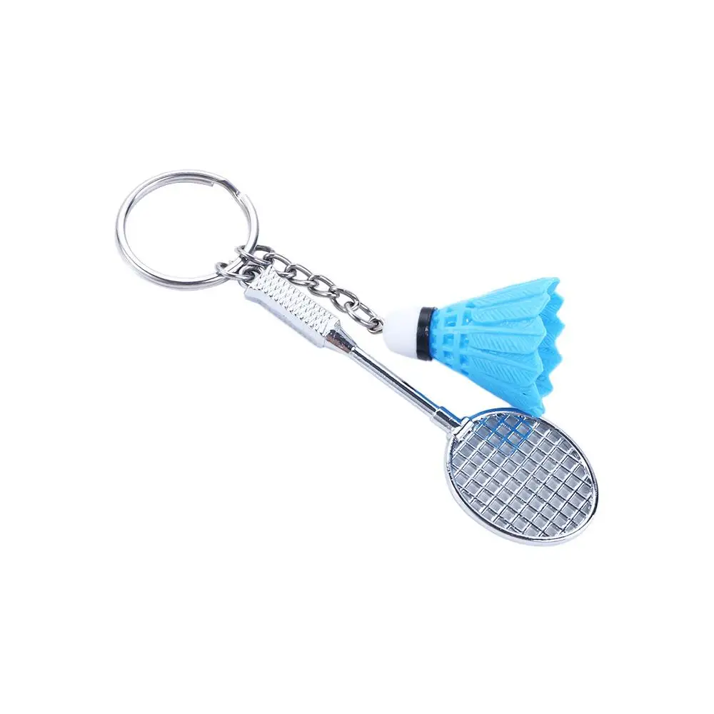 Men Cute 3D DIY Gifts Jewelry Charm Sports Key Holder Badminton Pendant Keyring Badminton Racket Key Chain Key Ring Keyfob