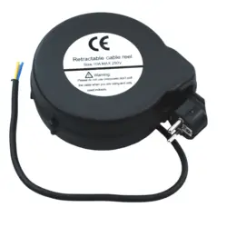 Factory manufacturer electrical supplies retractable cable reel leads to side extension cord EU standard 3 cord Max 4.8M
