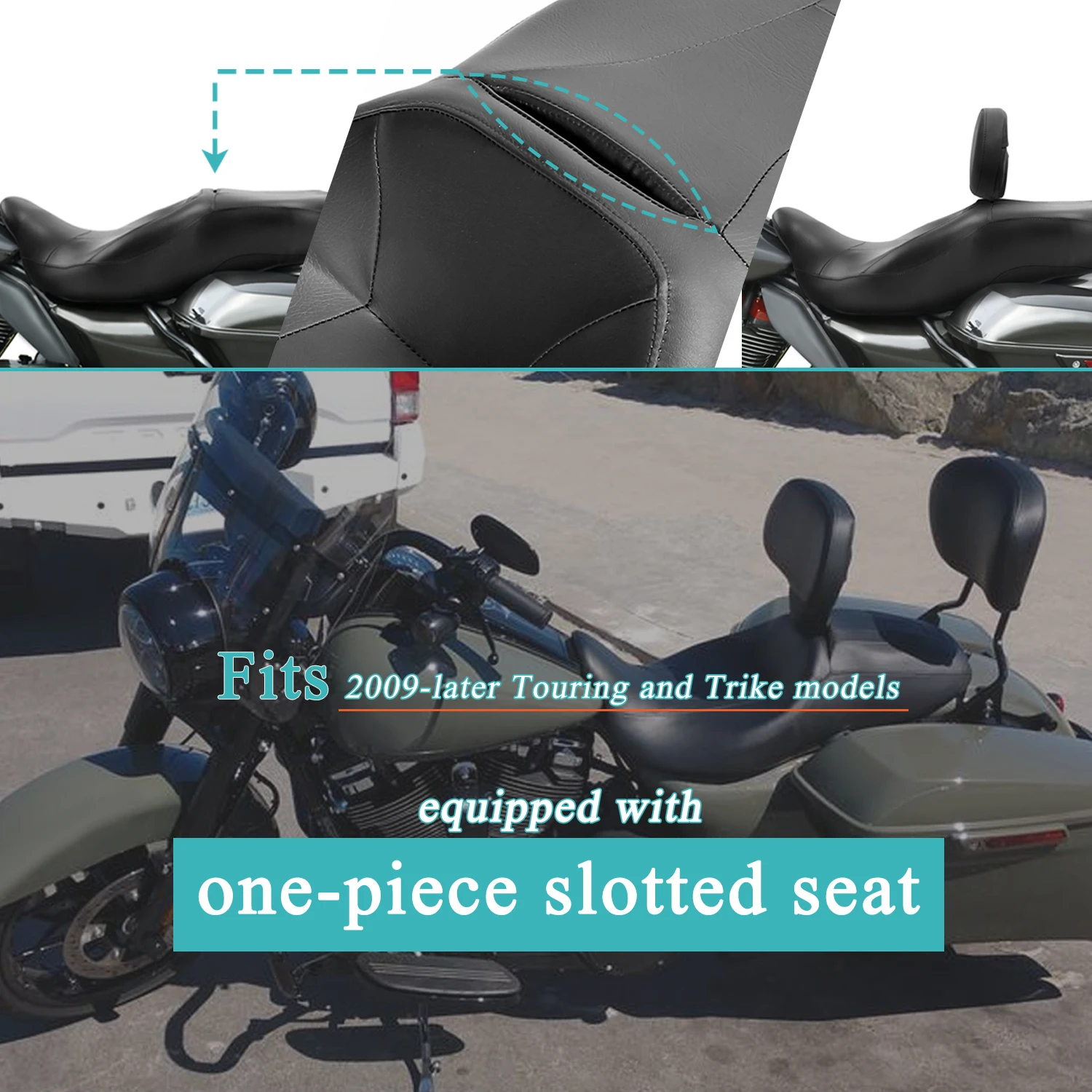 Motorcycle Adjustable Plug In Driver Rider Seat Backres Mounting Kit For Harley Touring CVO Electra Street Glide Road King 09-26