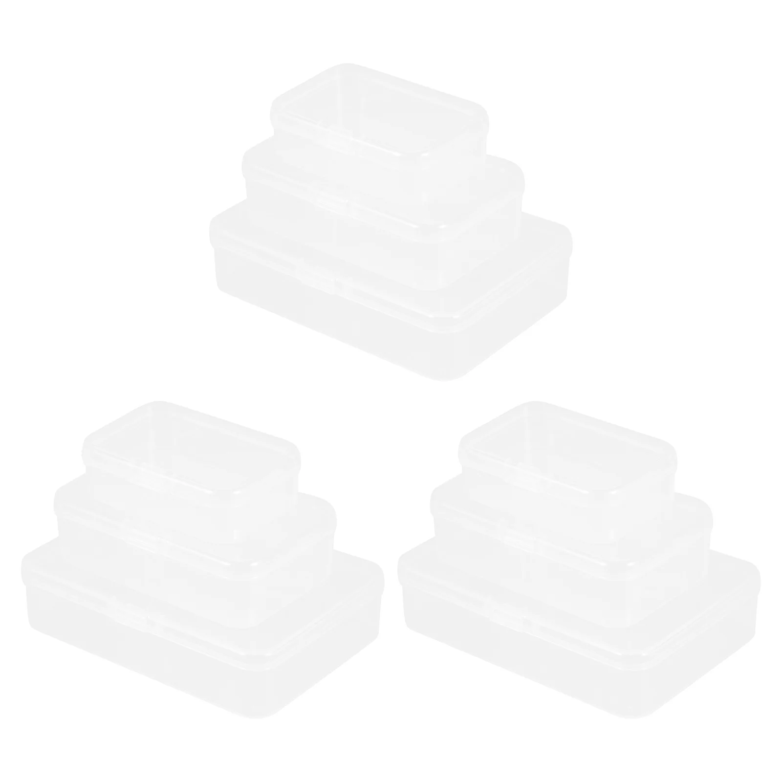 

9Pcs Storage Box Transparent PP Material Lightweight Organizing Container for Small Parts Screws Jewelry Craft Accessories Clear