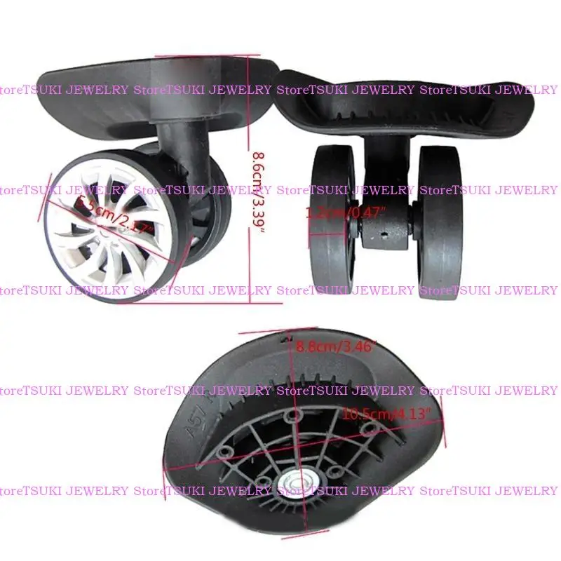 

62KE Luaggage Replacement Left & Right Wheel Trolley Case Luggage Wheel